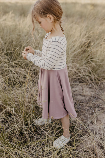 Freya Dress Stripe/ Solid Combo