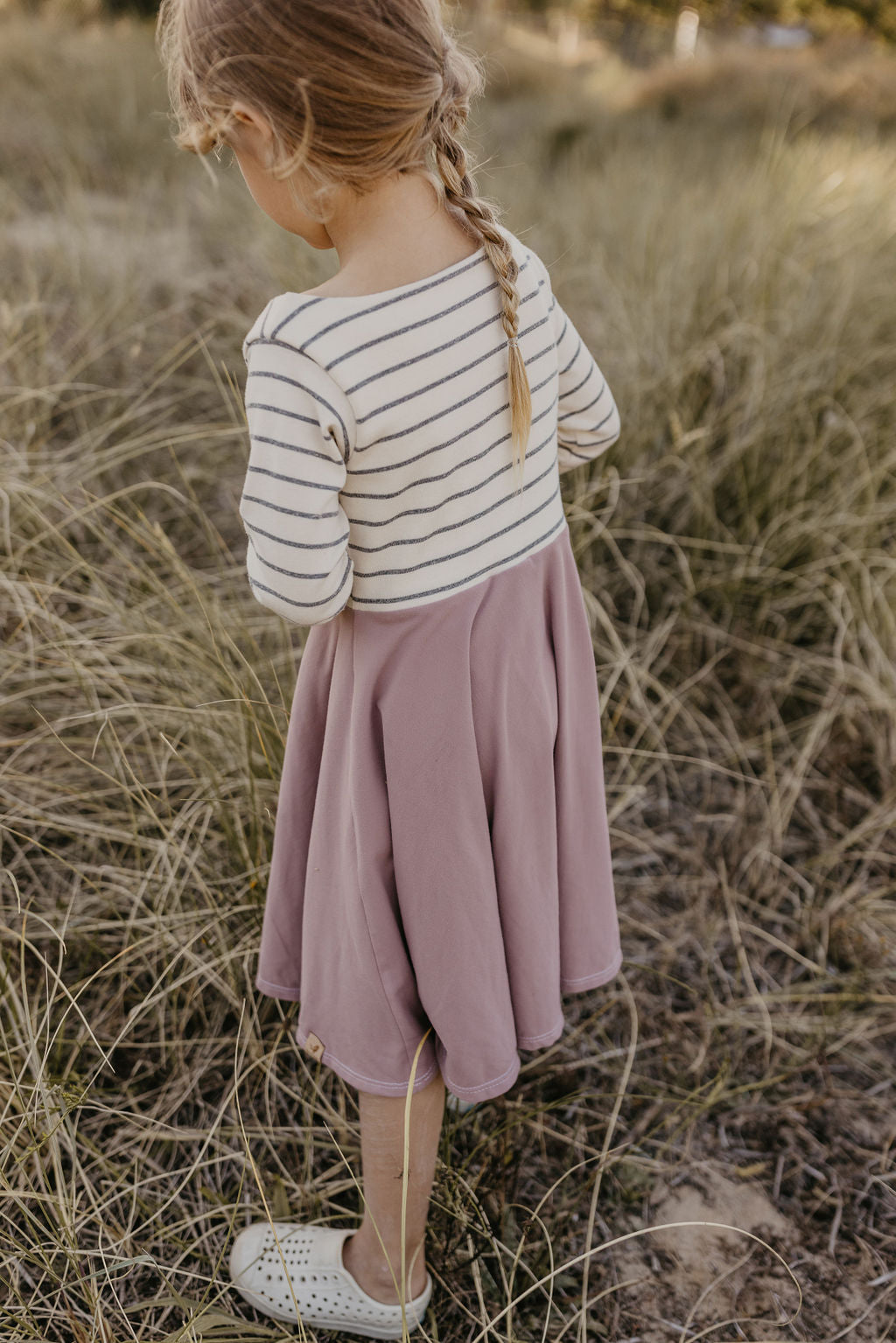 Freya Dress Stripe/ Solid Combo